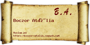 Boczor Atália névjegykártya